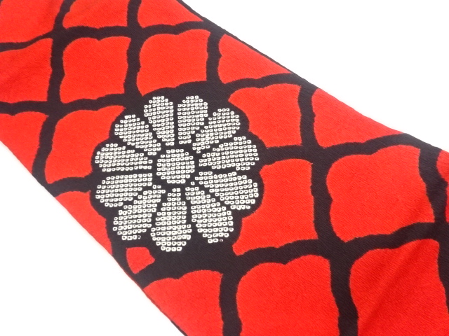 絞り変わり青海波に菊模様名古屋帯